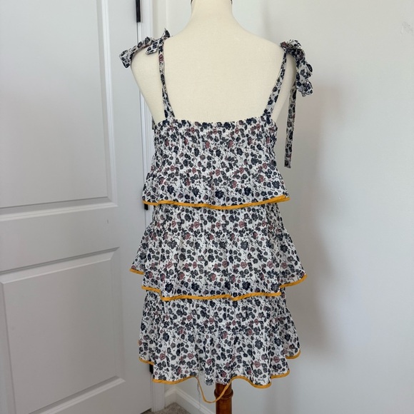 Tularosa Gloria Mini Dress Malibu Floral Revolve Size Medium Romantic Tiered - Picture 6 of 12